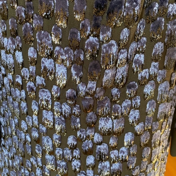 Michael Kors navy blue velvet chic dress rhinestone ball buttons formal lined - Picture 11 of 11